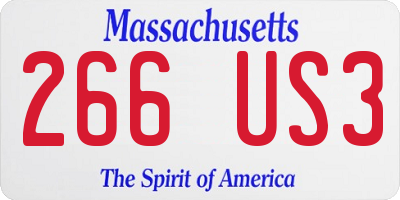 MA license plate 266US3