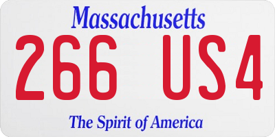 MA license plate 266US4