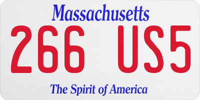 MA license plate 266US5