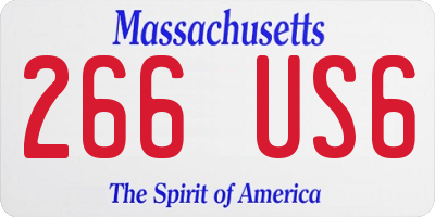 MA license plate 266US6