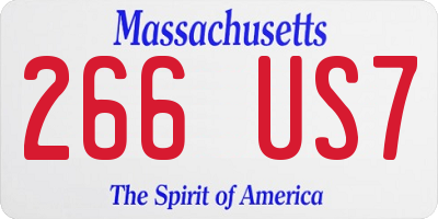 MA license plate 266US7