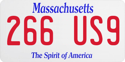 MA license plate 266US9