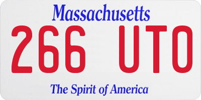MA license plate 266UT0