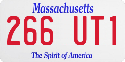 MA license plate 266UT1