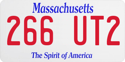 MA license plate 266UT2