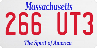 MA license plate 266UT3