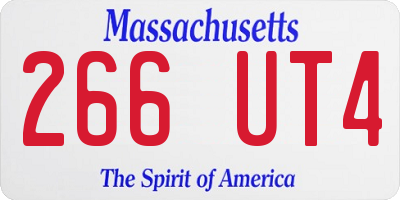 MA license plate 266UT4