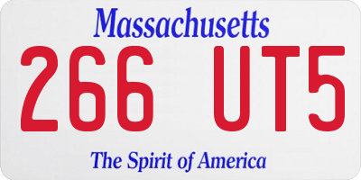 MA license plate 266UT5