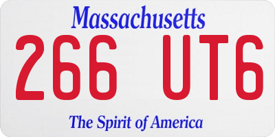 MA license plate 266UT6