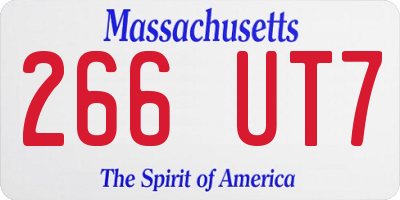 MA license plate 266UT7