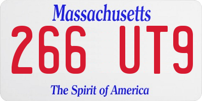 MA license plate 266UT9