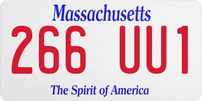MA license plate 266UU1