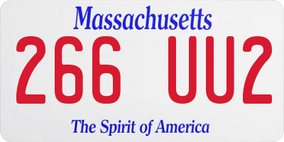 MA license plate 266UU2