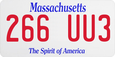 MA license plate 266UU3