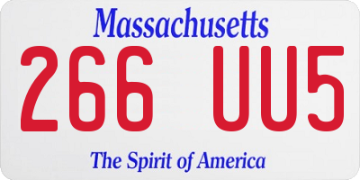MA license plate 266UU5