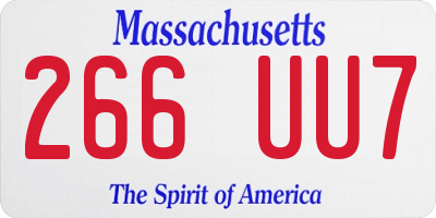 MA license plate 266UU7