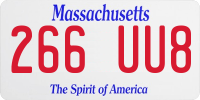 MA license plate 266UU8