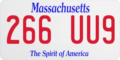MA license plate 266UU9