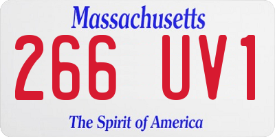 MA license plate 266UV1