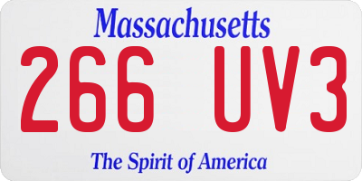 MA license plate 266UV3