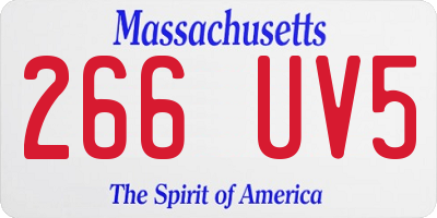 MA license plate 266UV5