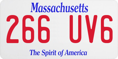 MA license plate 266UV6