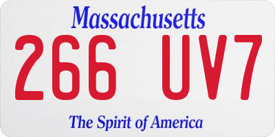 MA license plate 266UV7