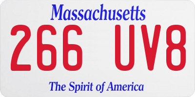MA license plate 266UV8