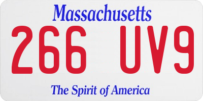 MA license plate 266UV9