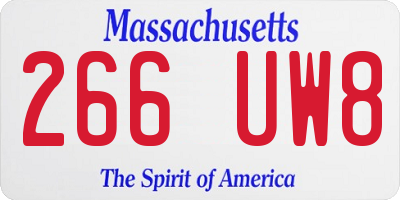 MA license plate 266UW8