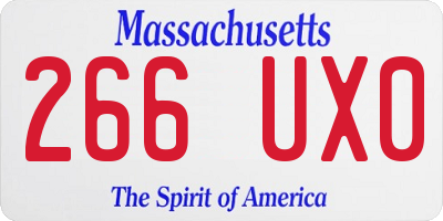 MA license plate 266UX0