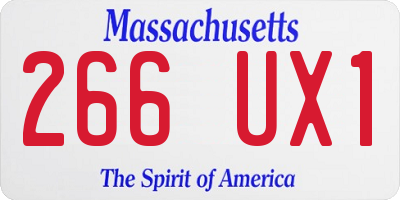 MA license plate 266UX1