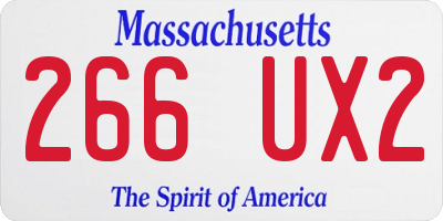MA license plate 266UX2