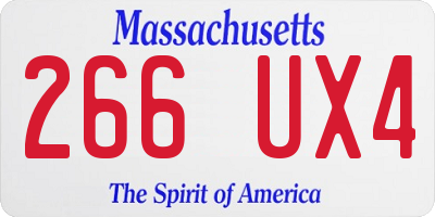MA license plate 266UX4