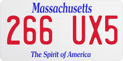 MA license plate 266UX5