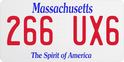 MA license plate 266UX6