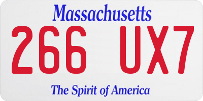 MA license plate 266UX7