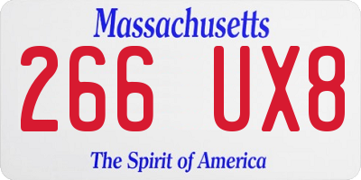 MA license plate 266UX8