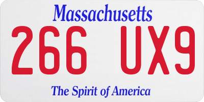 MA license plate 266UX9