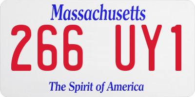 MA license plate 266UY1
