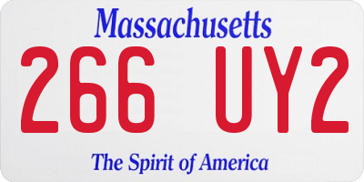 MA license plate 266UY2