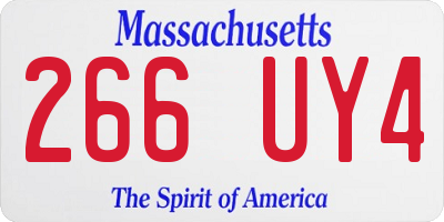 MA license plate 266UY4