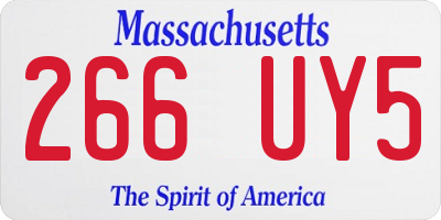 MA license plate 266UY5