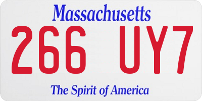 MA license plate 266UY7