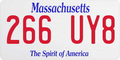 MA license plate 266UY8