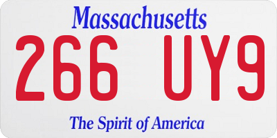 MA license plate 266UY9