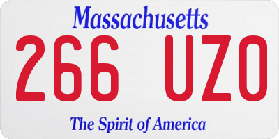 MA license plate 266UZ0