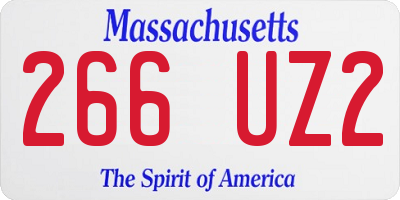 MA license plate 266UZ2