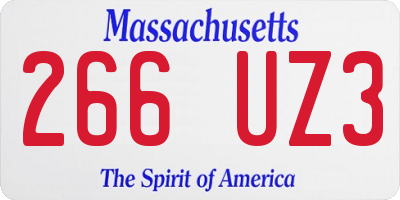 MA license plate 266UZ3