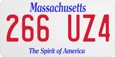 MA license plate 266UZ4